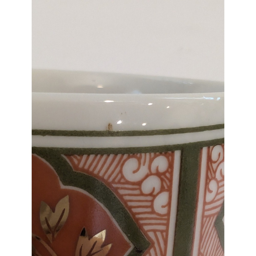 VTG Chinese JINGDEZHEN Porcelain Powder Trinket Box Red Gold Floral Seal Mark - Picture 11 of 11